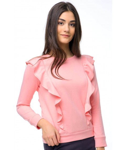 Rosa Sweatshirt mit Volants (kein Fleece)