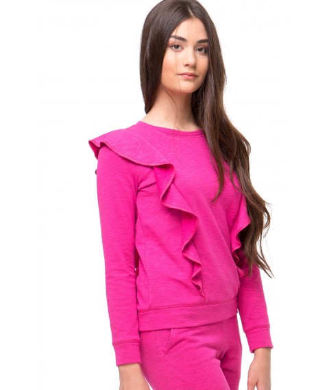 Fuchsia sweatshirt with flounces