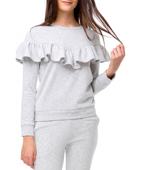 Light gray sweatshirt with flounce
