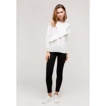 White sweatshirt with asymmetrical flounce (unbrushed)