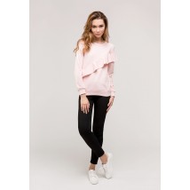 Pfirsichfarbenes Sweatshirt mit asymmetrischen Volants (ungeb?rstet)