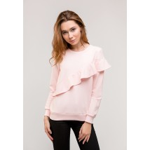 Pfirsichfarbenes Sweatshirt mit asymmetrischen Volants (ungeb?rstet)