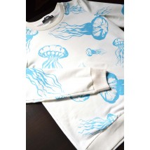 White sweatshirt with jellyfish (without fleece)
