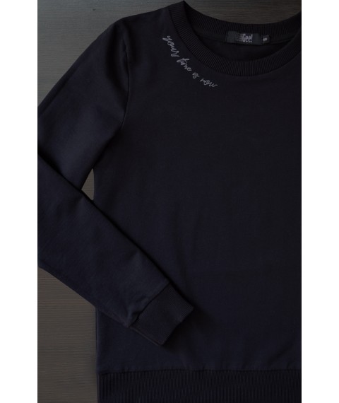 Black sweatshirt Your time is now (without fleece)