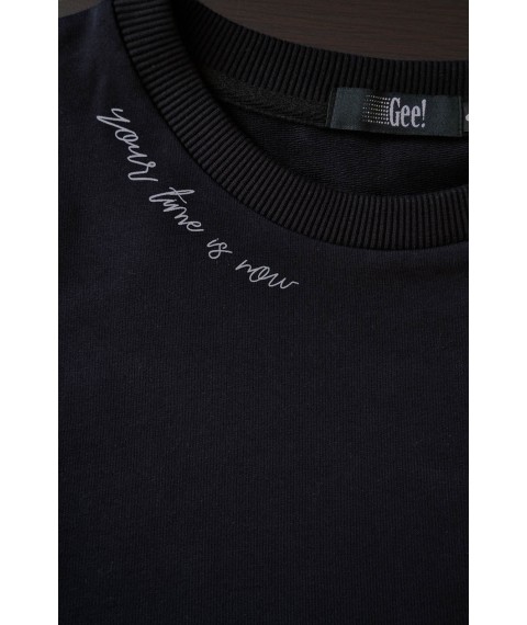 Black sweatshirt Your time is now (without fleece)