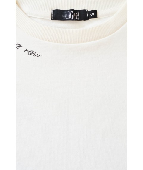 White sweatshirt Your time is now (unbrushed)