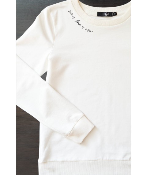 White sweatshirt Your time is now (unbrushed)