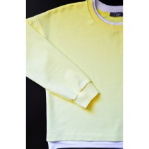 Лимонный свитшот с имитацией футболки