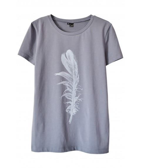 Gray t-shirt with feather