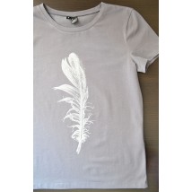 Gray t-shirt with feather