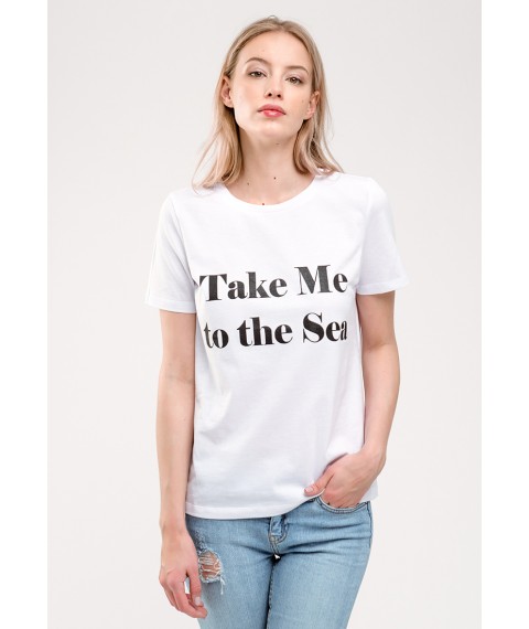 Белая футболка Take me to the sea