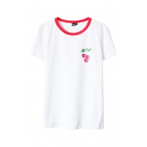 Wei?es T-Shirt mit Kirschen