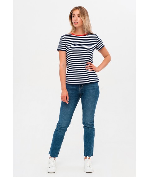 Striped T-shirt with contrasting collar