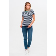 Striped T-shirt with green collar