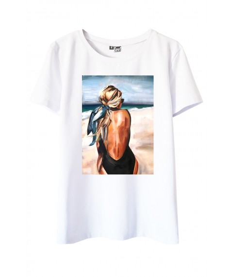 Wei?es T-Shirt mit Ocean-Print