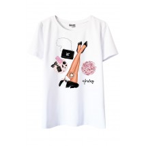 White t-shirt with Friday print