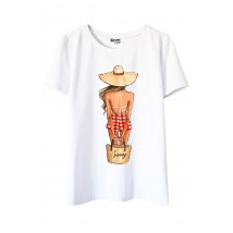 Wei?es T-Shirt mit Sunny-Print