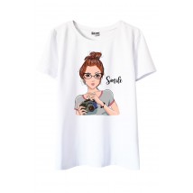 White T-shirt with Smile print