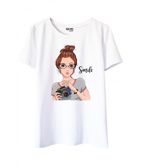 White T-shirt with Smile print