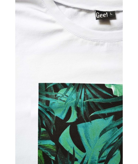 Белая футболка с растительным принтом