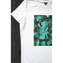 Белая футболка с растительным принтом