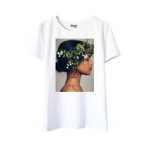 White t-shirt with Flora print