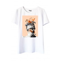 Wei?es T-Shirt mit Avrora-Print