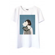 White T-shirt with Emma print