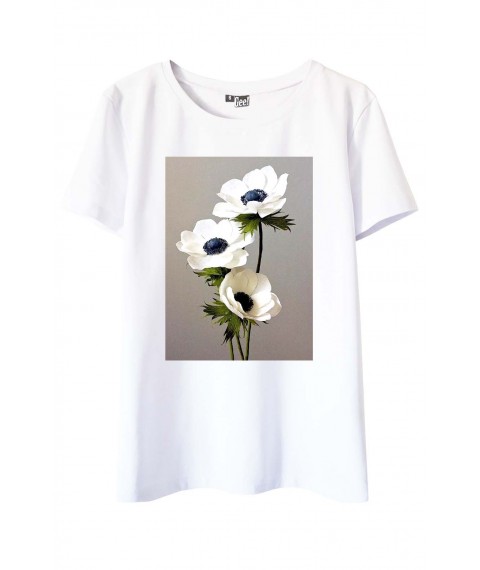 Wei?es T-Shirt mit Blumen