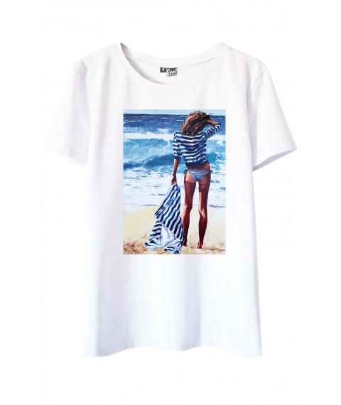 White t-shirt with Sia print