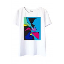 White T-shirt with colorful print