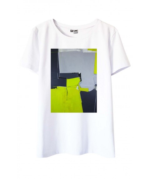 White T-shirt with abstract composition