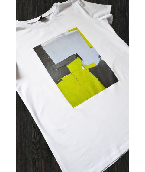 White T-shirt with abstract composition