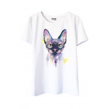 White T-shirt with Sphinx print