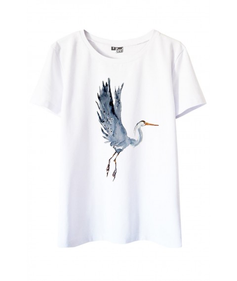 White T-shirt with stork