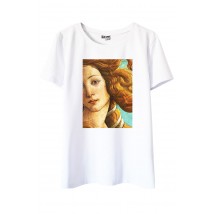 Wei?es T-Shirt mit Renaissance-Print