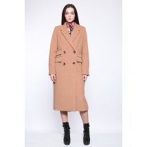 Double-breasted camel coat