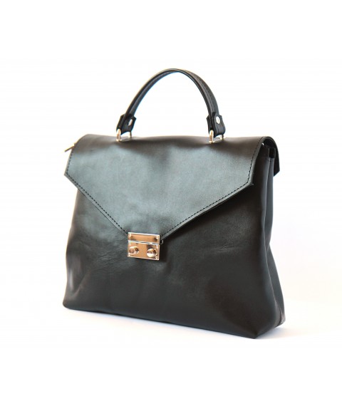 Handmade genuine leather bagster bag (JACKIE1BL)