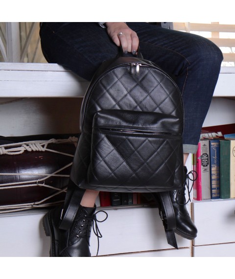 Bagster backpack from handmade genuine leather (BIGSTEG1BPBL)
