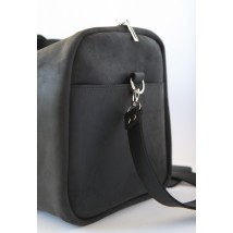 Traveling bag Bagster from handmade genuine leather (TRV1BLACK)