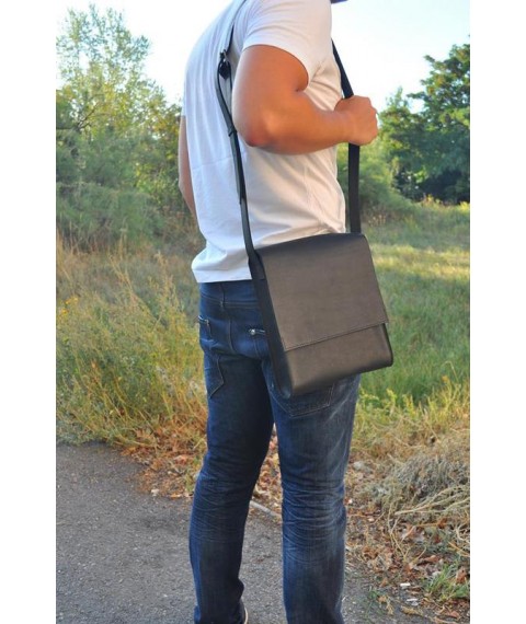 Bagster bag from handmade genuine leather (MSB2BLK)