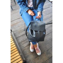 Bagster backpack from handmade genuine leather (ZARB2BL)