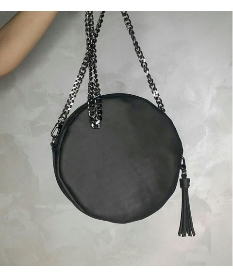 Handmade genuine leather Bagster bag (ORND1BL)