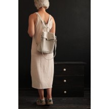 Bagster backpack from handmade genuine leather (TRBP11mvBEIGE)