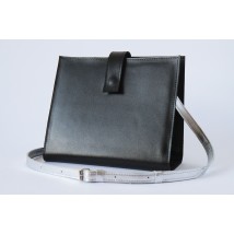 Handmade genuine leather Bagster bag black (OPN1SILV.P3)