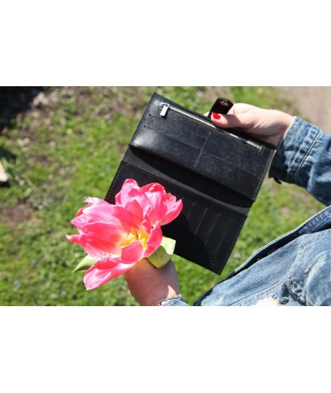 Handmade women's wallet Bagster (WBIG1BL)