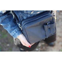 Bagster bag from handmade genuine leather (BOWBAG1BLUE.P)