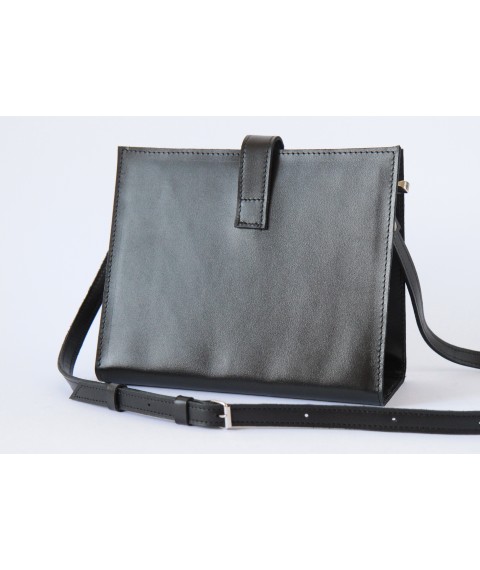 Handmade genuine leather Bagster bag black (OPN1BLACK)