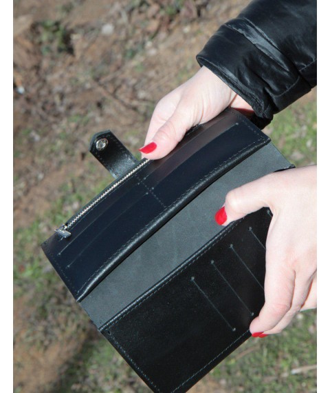 Handmade women's wallet Bagster (WBIG1BL)
