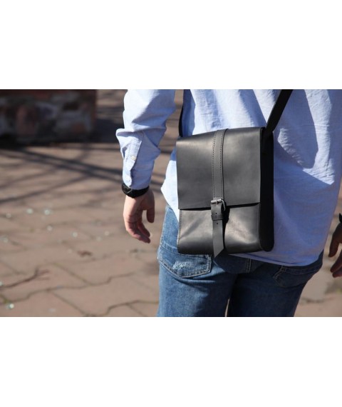 Bagster bag from handmade genuine leather (MSB30BLK)